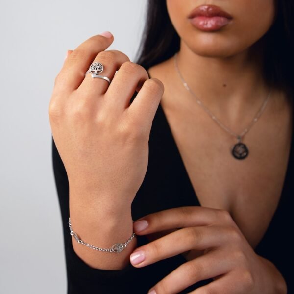 Anillo Árbol de la Vida Plata Ley 925 - Imagen 2