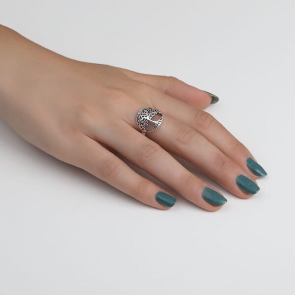 Anillo Árbol Vida Plata Ley 925 - Imagen 2