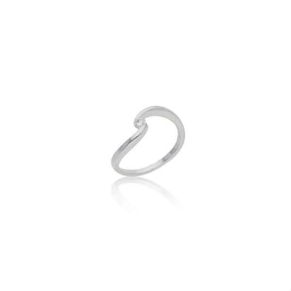 Anillo Diamante Oro Blanco 18 Klt