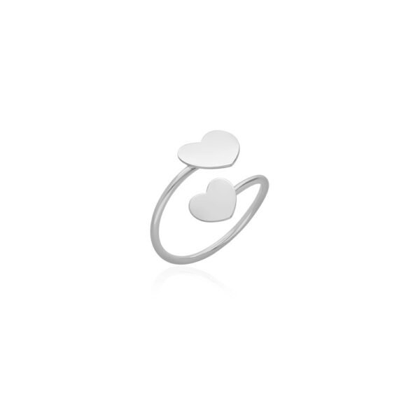 Anillo Doble Corazón Tu y Yo Plata Ley 925