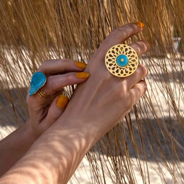Anillo Mandala Cuarzo Estrella Acero 316 L - Imagen 3