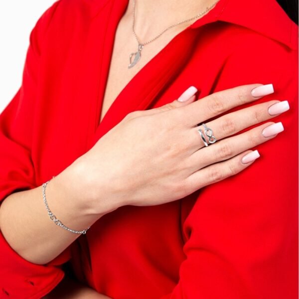 Anillo Open Infinity Plata Ley 925 - Imagen 2
