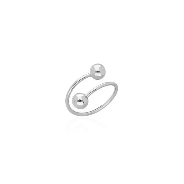 Anillo Tu y Yo Bolas Plata Ley 925