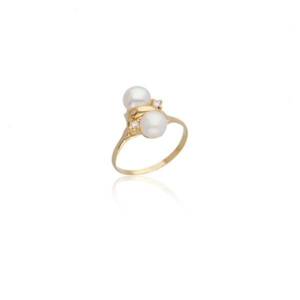 Anillo Twin Perlas Cultivadas Oro 18 Klt