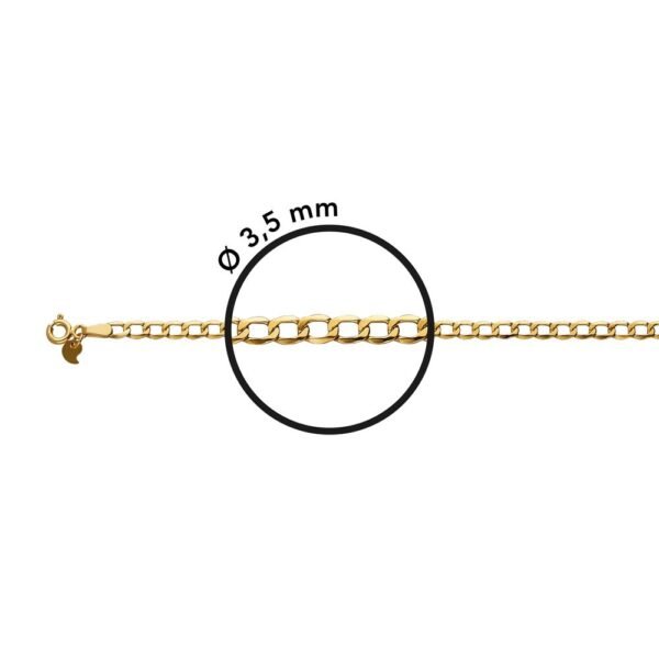 Cadena Barbada Plana Oro 9 Klt