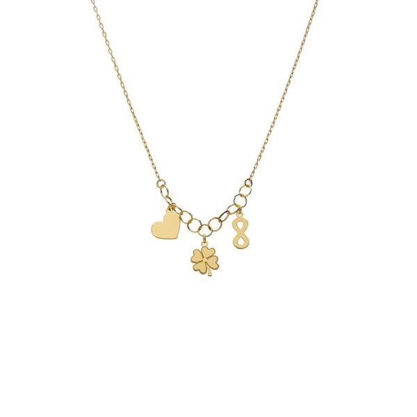 Collar Amor y Suerte Infinito Oro 9 Klt