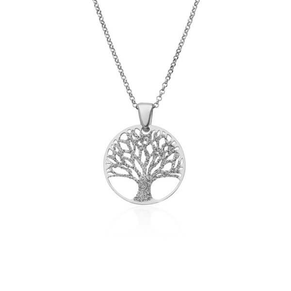 Collar Árbol Vida Esmerilado Plata Ley 925