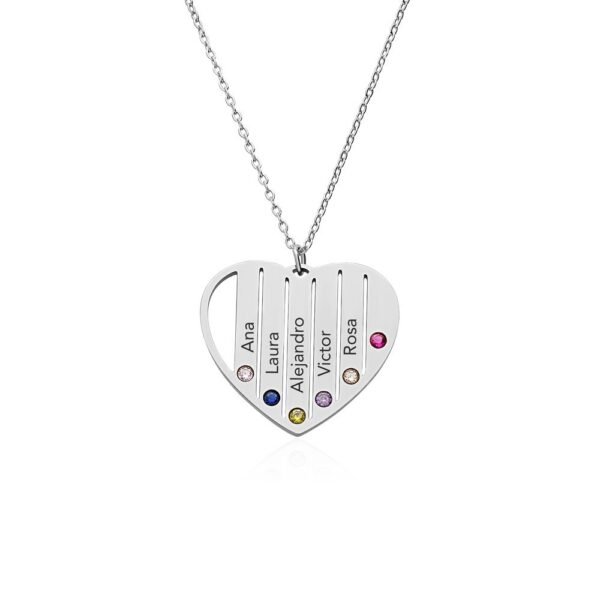 Collar Corazón Nombres Acero 316 L