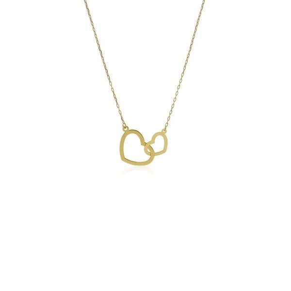 Collar Corazones Enlazados Oro 18 Klt