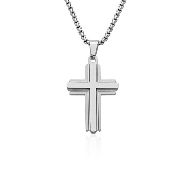 Collar Cruz Doble Diseño Acero 316 L