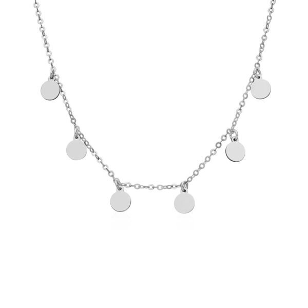 Collar Discos Lisos Plata Ley 925.
