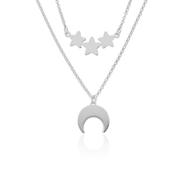 Collar Doble Dos Cadenas Plata Ley 925.