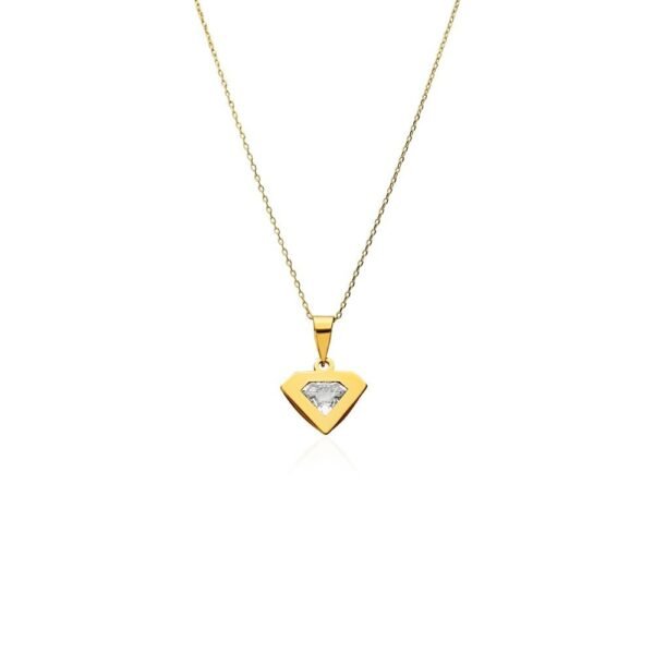 Collar Forma de Diamante Oro 9 Klt