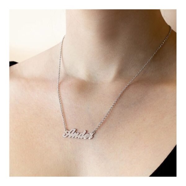 Collar Nombre Personalizado Plata Ley 925 - Imagen 2