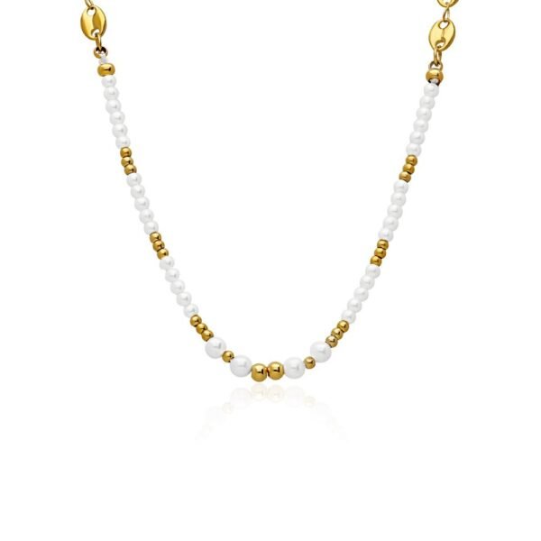 Collar Shoker Perlas Cadena Acero 316 L