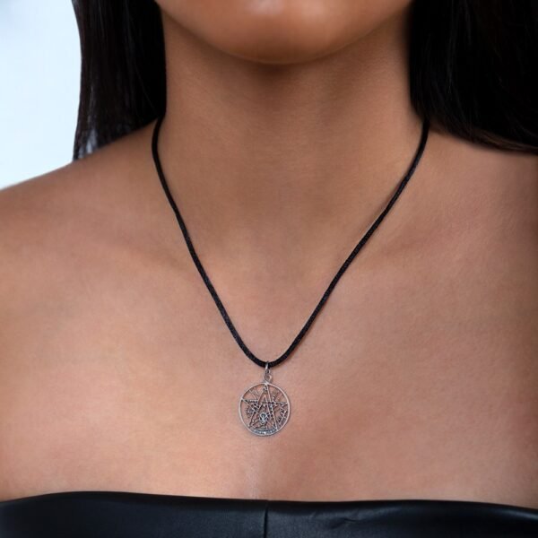 Collar Tetragramatón Plata Ley 925. - Imagen 2