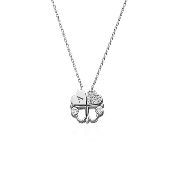 Collar Trébol Corazones Convertible Plata Ley 925