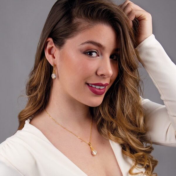 Conjunto Circonita Gota Acero 316 L - Imagen 3