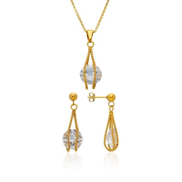 Conjunto Circonita Gota Acero 316 L