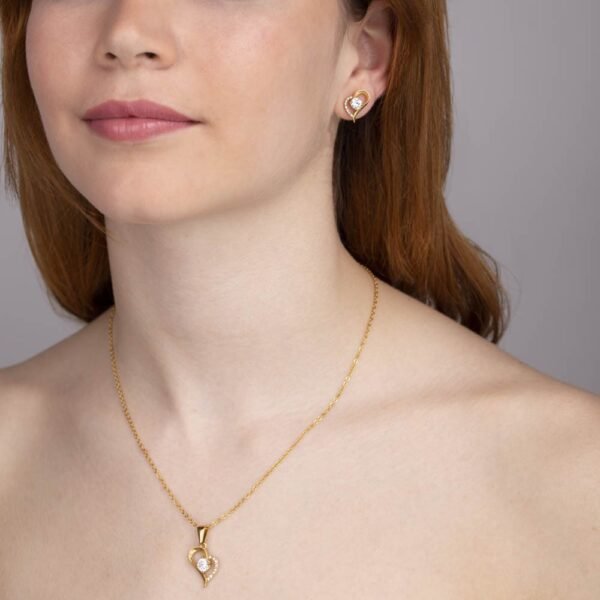 Conjunto Corazones Circonitas Acero 316 L. - Imagen 2