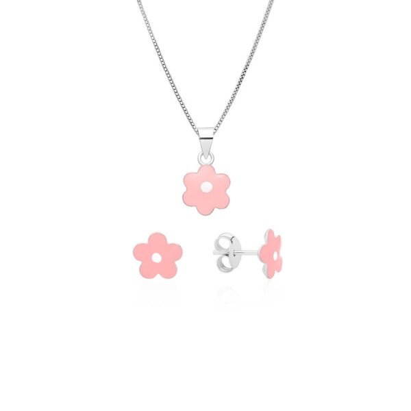 Conjunto Margaritas Plata Ley 925.