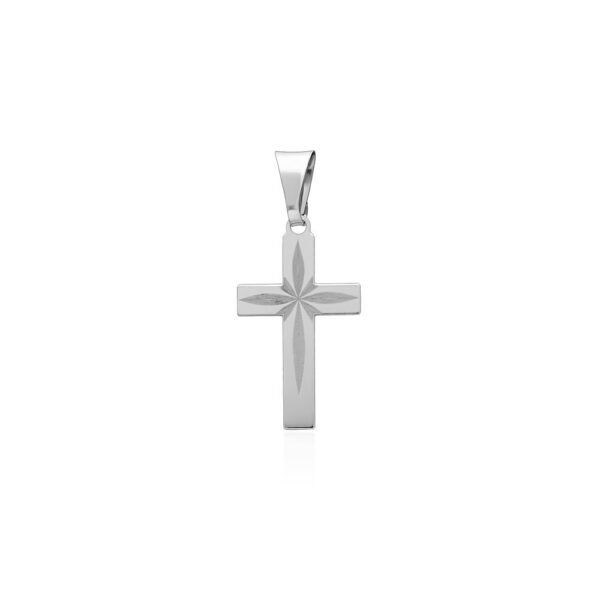 Cruz Plana Tallada Plata Ley 925