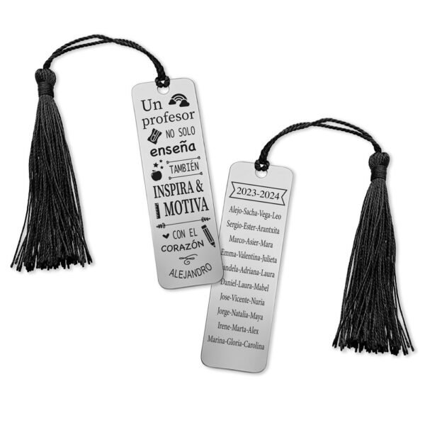Marcapaginas UN PROFESOR, Acero 316 L.