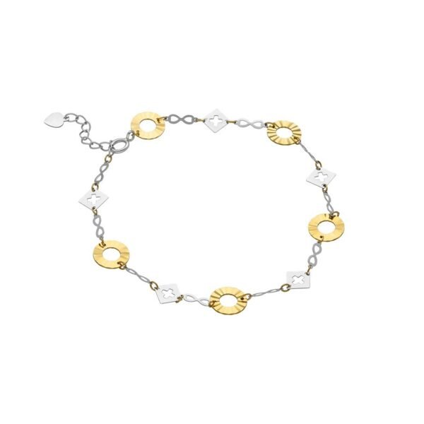 Pulsera Bicolor Infinito Oro 18 Klt