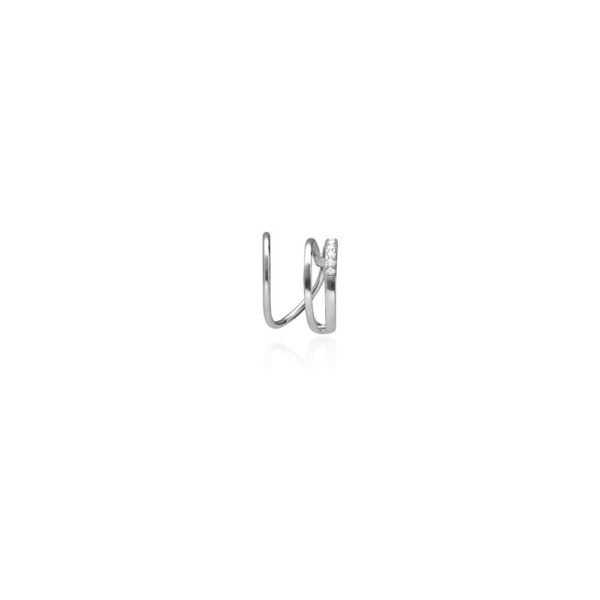 Pendiente Individual Espiral Plata Ley 925.
