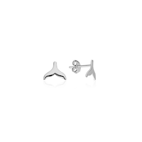 Pendientes Aleta Ballena Plata Ley 925.