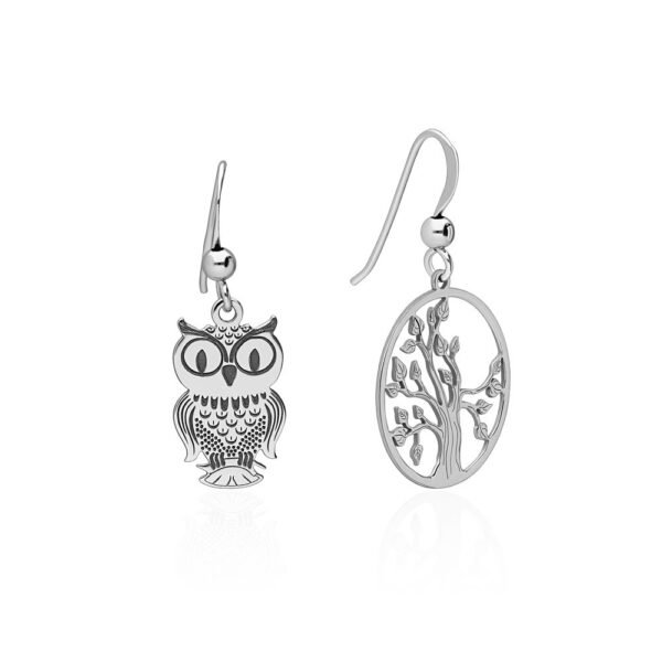 Pendientes Árbol Vida y Búho Plata Ley 925