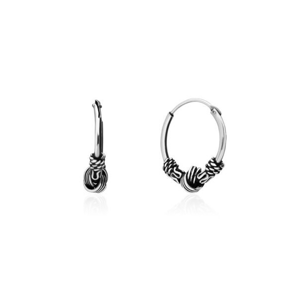 Pendientes Aro Bali Nudo Plata ley 925.