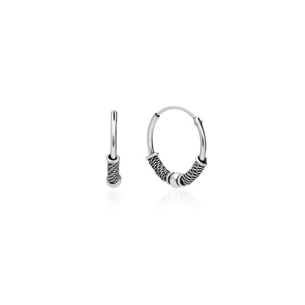 Pendientes Aro Bali Plata ley 92