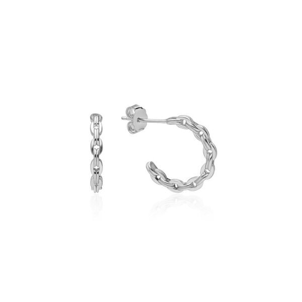 Pendientes Aro Cadena Plata Ley 925.