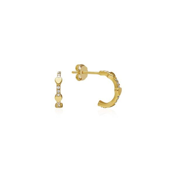 Pendientes Aro Corazones Plata Ley 925.