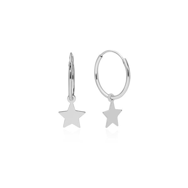 Pendientes Aro Estrella Plata Ley 925