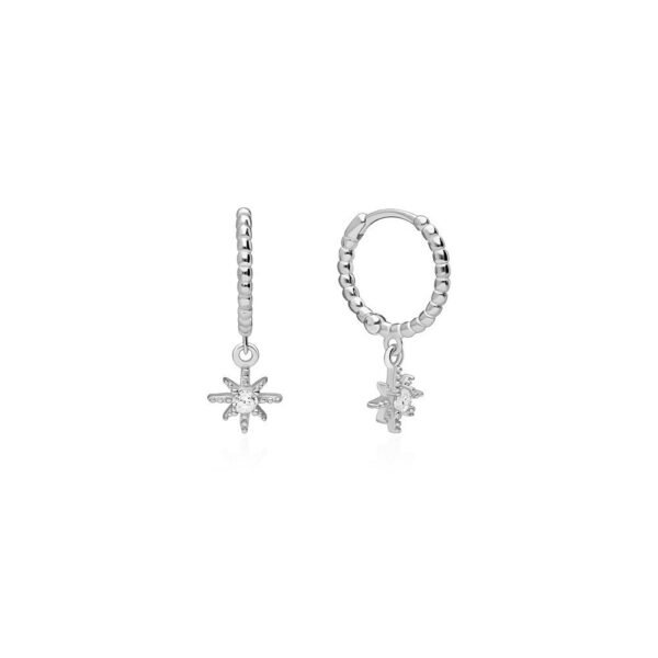 Pendientes Aro Estrella Polar Plata Ley 925