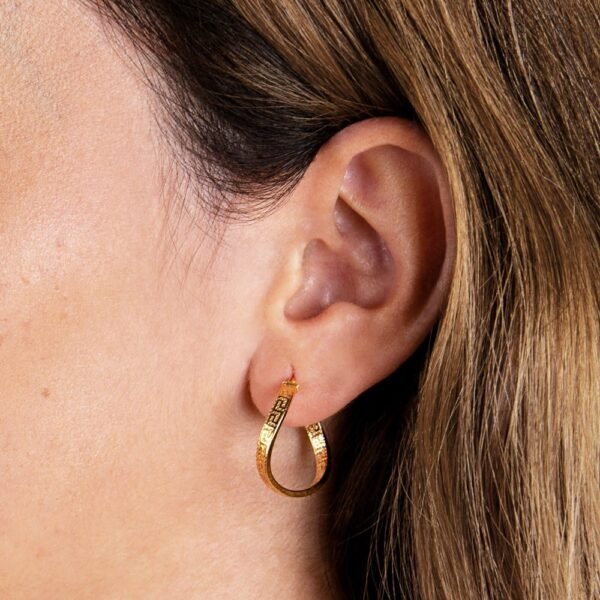 Pendientes Aro Greca Oro 9 Klt - Imagen 2