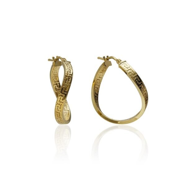 Pendientes Aro Greca Oro 9 Klt