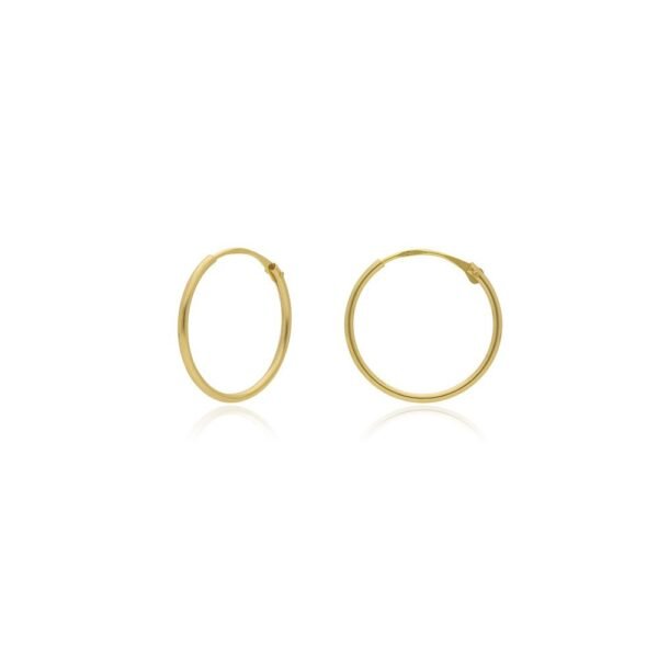 Pendientes Aro Liso Oro 18 Klt