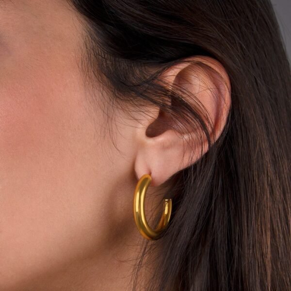 Pendientes Aros Gruesos Bold Acero 316 L - Imagen 2