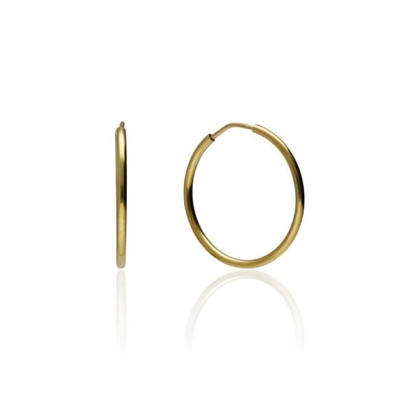 Pendientes Aros Liso Oro 9 Klt