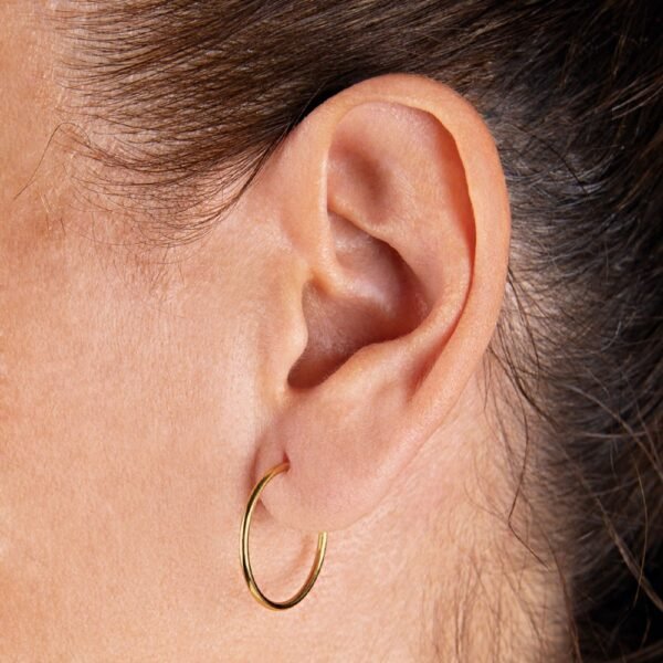 Pendientes Aros Liso Oro 9 Klt - Imagen 2