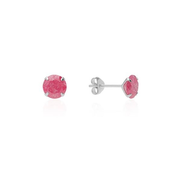 Pendientes con Circonita Rosa Plata Ley 925