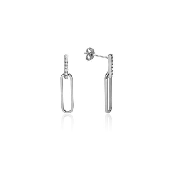 Pendientes Eslabón Colgante Plata Ley 925