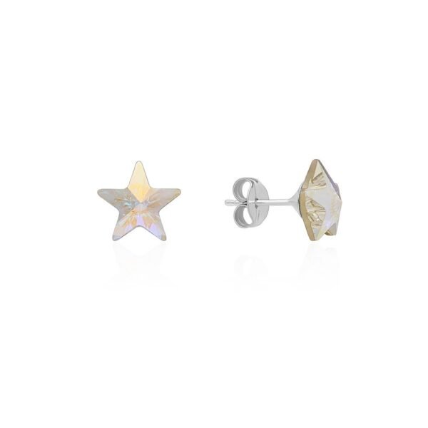 Pendientes Estrella Cristal Plata Ley 925.