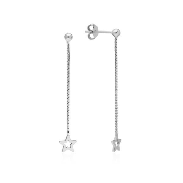 Pendientes Estrella Largo Plata Ley 925