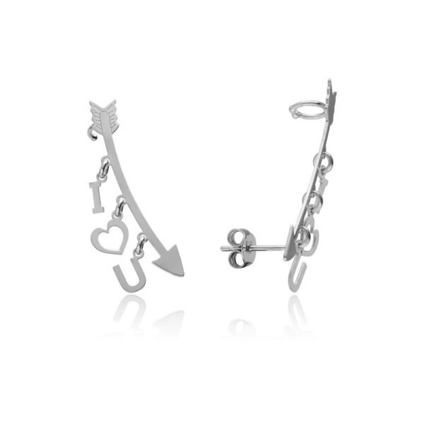 Pendientes Flecha I Love You Plata Ley 925.