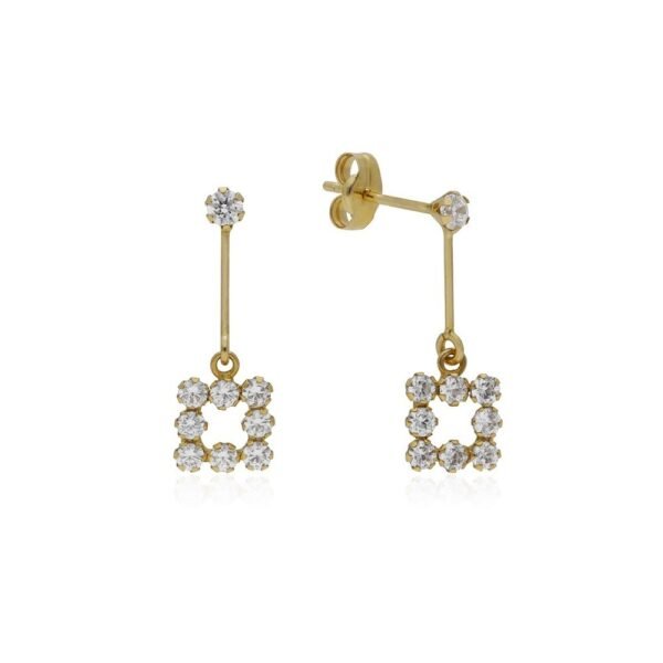 Pendientes Largo Fiesta Oro 18 Klt