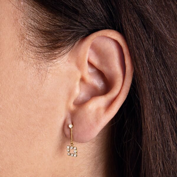 Pendientes Largo Fiesta Oro 18 Klt - Imagen 2